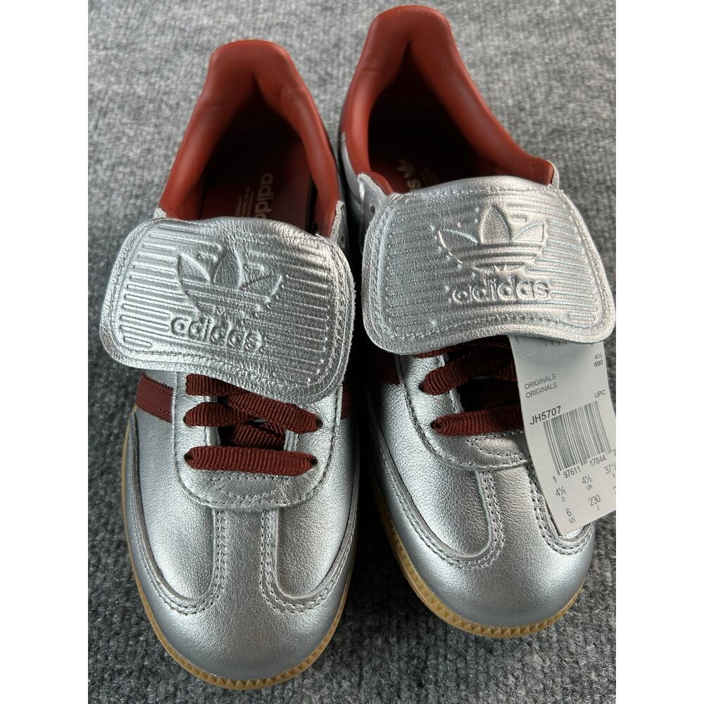 Adidas Samba LT W Silver Metallic Burgundy Gum Sneakers Women's Size 6 - Picture 4 of 10